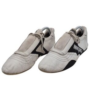 Macho Martial Arts Shoes Mens 10.5 White Leather Karate Tae Kwon Do Sparring